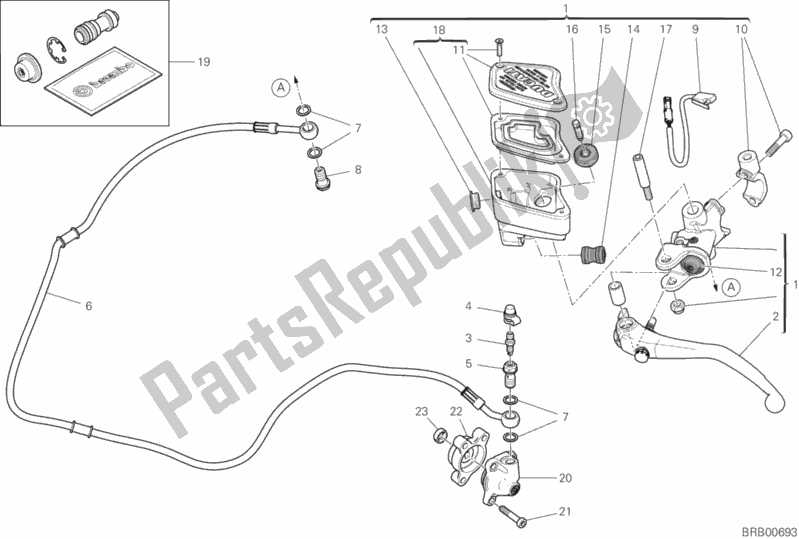 Todas las partes para Control De Embrague de Ducati Diavel 1260 S USA 2019